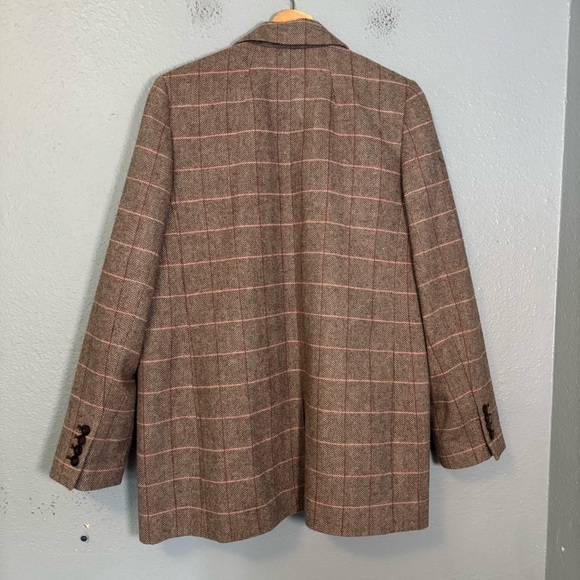 Madewell Womens Larsen Blazer in Plaid Herringbne Windw Weath Grove Brown - Picture 11 of 16